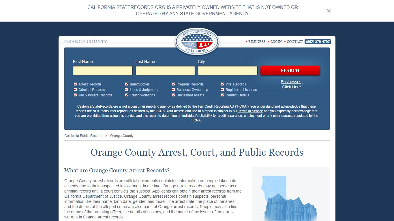 Orange County Arrest, Court, and Public Records
